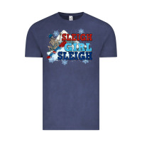 Vintage Denim winter sleigh girl sleigh Vintage Tee - NancyCooperArtShop