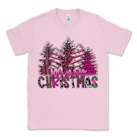 Bubblegum Pink Merry Christmas pink  trees Classic Tee - CowhideDigitalArt