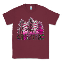 Burgundy Merry Christmas pink  trees Classic Tee - CowhideDigitalArt