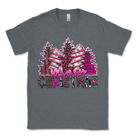 Charcoal Heather Merry Christmas pink  trees Classic Tee - CowhideDigitalArt