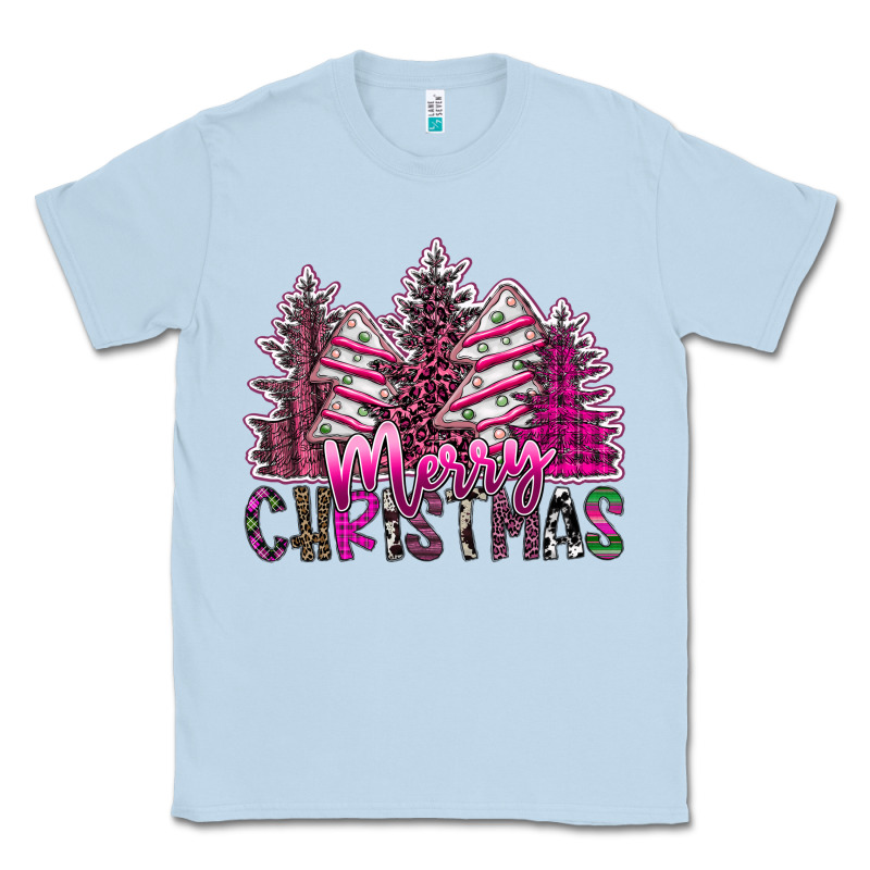 Merry Christmas Pink  Trees Classic Tee by CowhideDigitalArt | Teevron