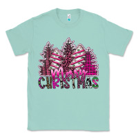 Seafoam Merry Christmas pink  trees Classic Tee - CowhideDigitalArt