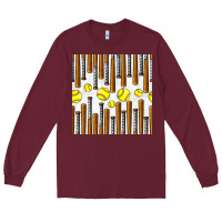 Burgundy softball bat seamless pattern Long Sleeve Tee - BundleAndBundleShop