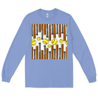 Colony Blue softball bat seamless pattern Long Sleeve Tee - BundleAndBundleShop