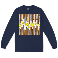 Navy softball bat seamless pattern Long Sleeve Tee - BundleAndBundleShop