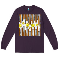 Plum softball bat seamless pattern Long Sleeve Tee - BundleAndBundleShop