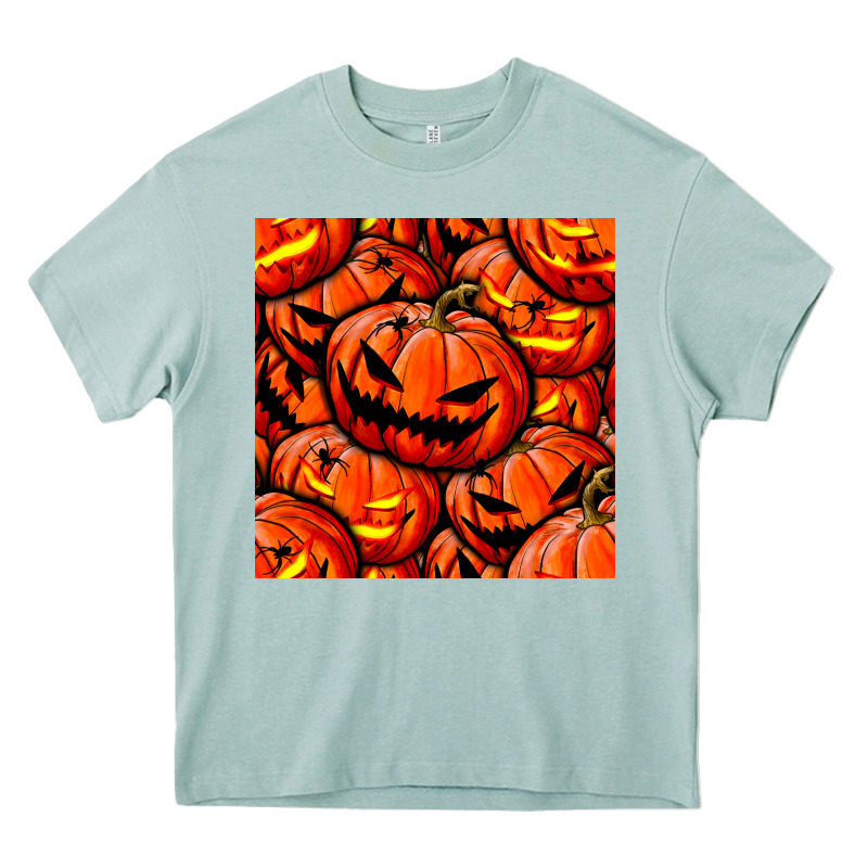 Halloween Pumpkin Seamless Pattern Heavy Core Tee by BundleAndBundleShop | Teevron
