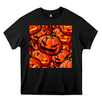 Black halloween pumpkin seamless pattern Heavy Core Tee - BundleAndBundleShop