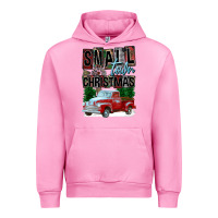 Fuchsia Pink Small Town Christmas Urban Hoodie - FaDigitalArtStudio