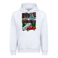 White Small Town Christmas Urban Hoodie - FaDigitalArtStudio