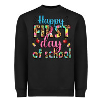 Black happy first day of school Heavyweight Sweatshirt - BundleAndBundleShop