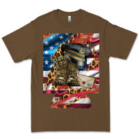 Cacao usa flag and leopard with boots 12 oz regular can cooler Premium Tee - Artiststas