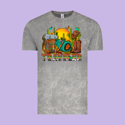 Western Traveler Cowboy Vintage Tee Designed By Nancycooperartshop