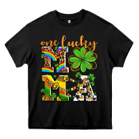 Black one lucky mama Heavy Core Tee - AdoDesignShop