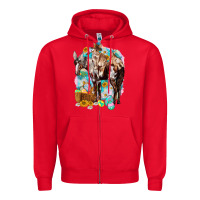 Red Happy Easter Day Rodeo Zipper Hoodie - NancyCooperArtShop