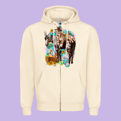 Happy Easter Day Rodeo Zipper Hoodie Designed By Nancycooperartshop