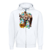 White Happy Easter Day Rodeo Zipper Hoodie - NancyCooperArtShop