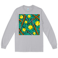 Moon Dust softball bat with leopard and glitter seamless pattern Long Sleeve Tee - BundleAndBundleShop
