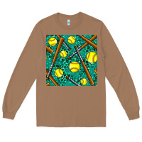 Toasted Coconut softball bat with leopard and glitter seamless pattern Long Sleeve Tee - BundleAndBundleShop