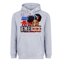 Heather Grey little miss america black girl peekaboo Heavyweight Hoodie - CowGirlArtShop