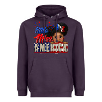 Plum little miss america black girl peekaboo Heavyweight Hoodie - CowGirlArtShop