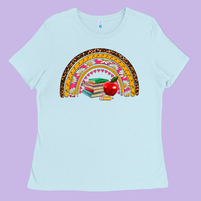 Back To School Rainbow Ladies Tee Designed By Adodesignshop