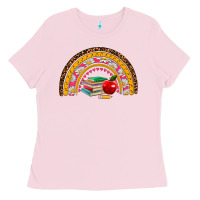 Bubblegum Pink back to school rainbow Ladies Tee - AdoDesignShop