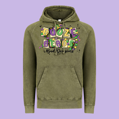 Booze Beads Vintage Hoodie Designed By Maliassmallbusiness