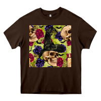 Chocolate Brown halloween witch skull seamless pattern Heavy Core Tee - BundleAndBundleShop