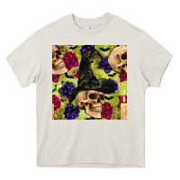 Cream halloween witch skull seamless pattern Heavy Core Tee - BundleAndBundleShop
