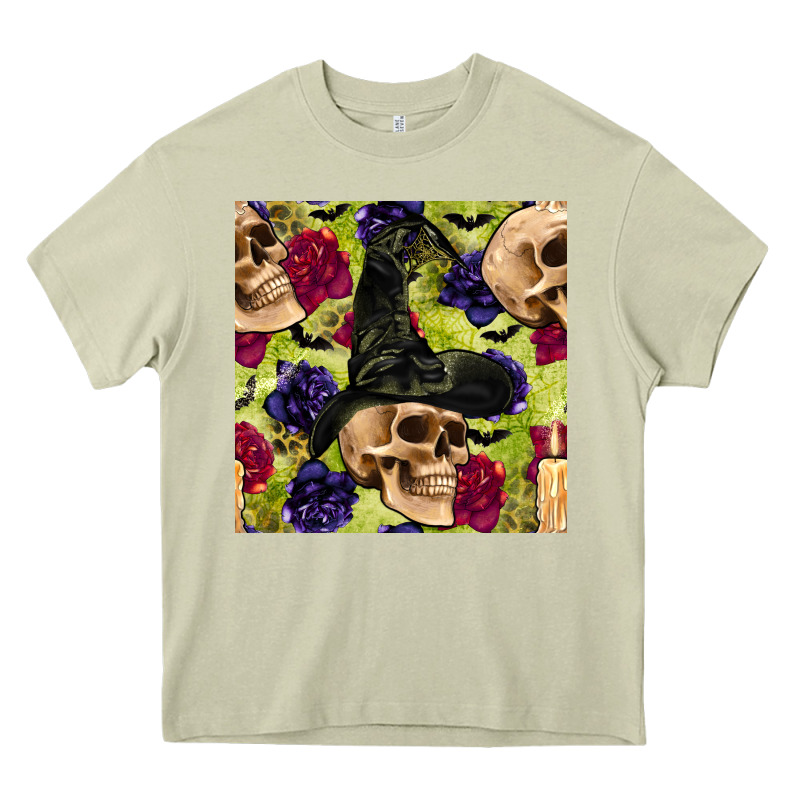 Halloween Witch Skull Seamless Pattern Heavy Core Tee by BundleAndBundleShop | Teevron
