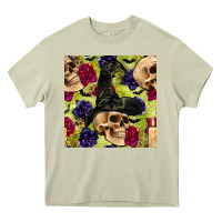 Mossy halloween witch skull seamless pattern Heavy Core Tee - BundleAndBundleShop