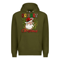 Army Green cowboy christmas western cactus Premium Hoodie - CowGirlArtShop