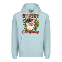 Blue Mist cowboy christmas western cactus Premium Hoodie - CowGirlArtShop