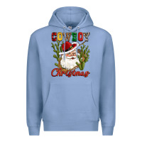 Colony Blue cowboy christmas western cactus Premium Hoodie - CowGirlArtShop