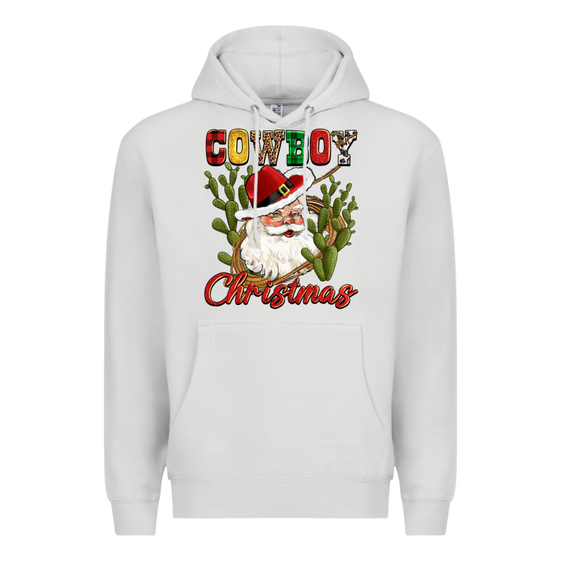 Cowboy Christmas Western Cactus Premium Hoodie by CowGirlArtShop | Teevron