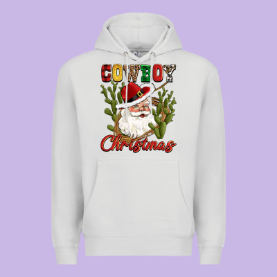 Cowboy Christmas Western Cactus Premium Hoodie Designed By Cowgirlartshop
