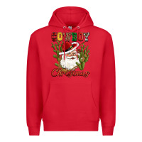 Red cowboy christmas western cactus Premium Hoodie - CowGirlArtShop