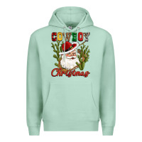 Seafoam cowboy christmas western cactus Premium Hoodie - CowGirlArtShop