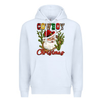 White cowboy christmas western cactus Premium Hoodie - CowGirlArtShop