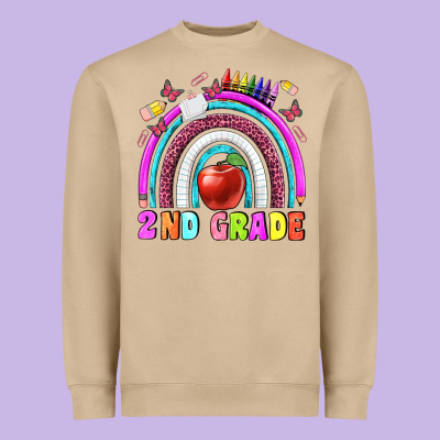 2 Nd Grade Heavyweight Sweatshirt Designed By Bundleandbundleshop