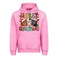 Fuchsia Pink Merry christmas calfs Urban Hoodie - FaDigitalArtStudio