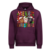 Mauve Wine Merry christmas calfs Urban Hoodie - FaDigitalArtStudio