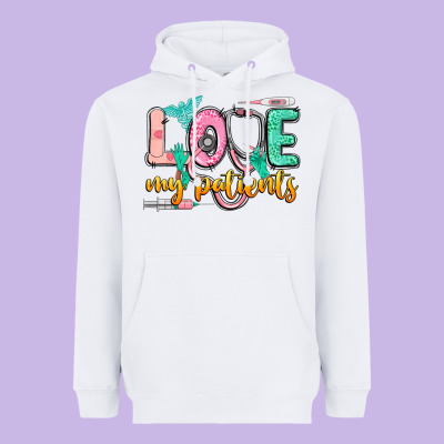 Love My Patients Heavyweight Hoodie Designed By Cowgirlartshop