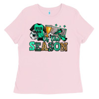 Bubblegum Pink tis the season soccer Ladies Tee - Jasminsmagicworld