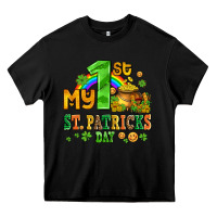 Black my first st patricks day with coins and shamrocks Heavy Core Tee - AdoDesignShop