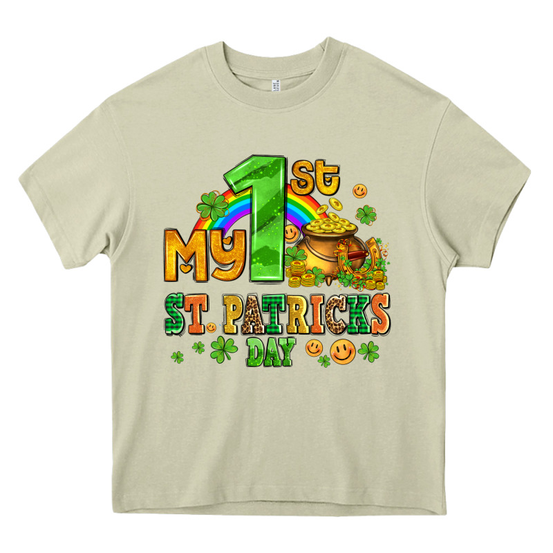 My First St Patricks Day With Coins And Shamrocks Heavy Core Tee by AdoDesignShop | Teevron