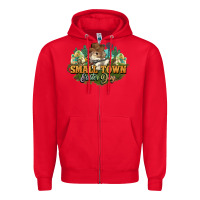 Red Small town Easter Day Zipper Hoodie - NancyCooperArtShop
