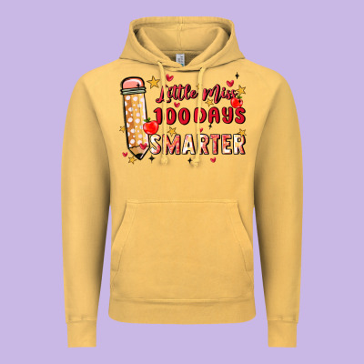 Little Miss 100 Days Smarter Vintage Hoodie Designed By Maliassmallbusiness