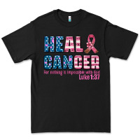 Black heal cancer with cancer ribbon Premium Tee - AdoDesignShop